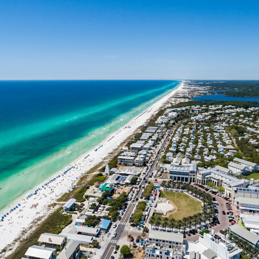 Seaside Community Realty | Aerial view of Seaside beach