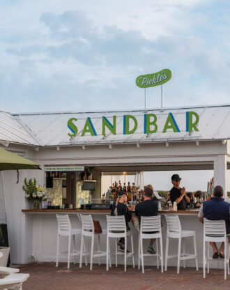 Frontal view of Pickle's Sandbar in Seaside, Florida