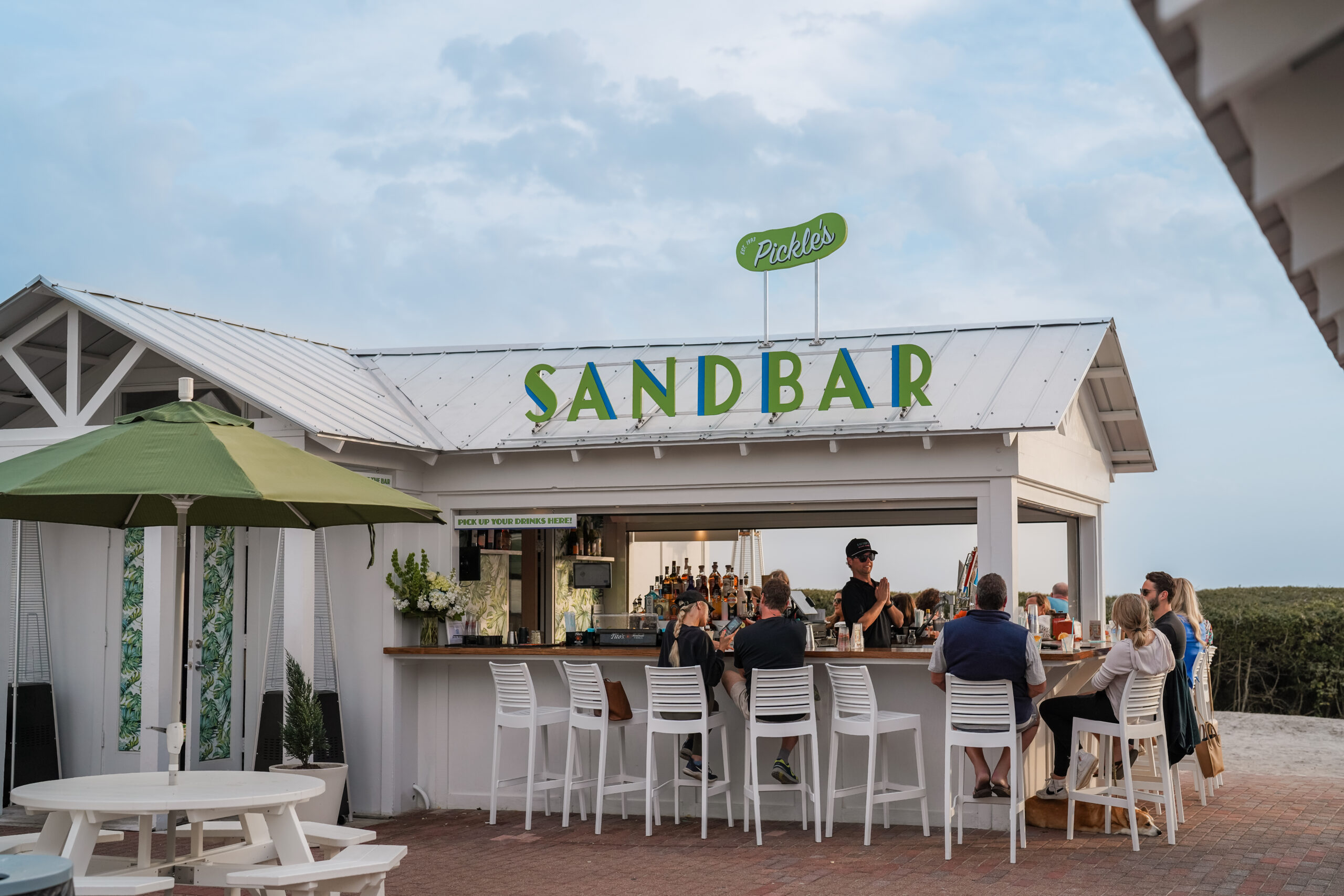 Frontal view of Pickle's Sandbar in Seaside, Florida